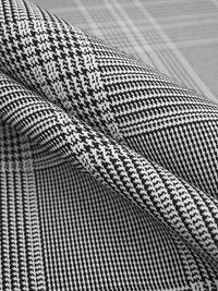 Black/White 100% Recycled Polyester Glen Plaid Design Suiting 58W