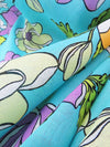 Bright Celeste Blue/Amethyst/Olive/Multi 100% Cotton Floral Print Voile 56W