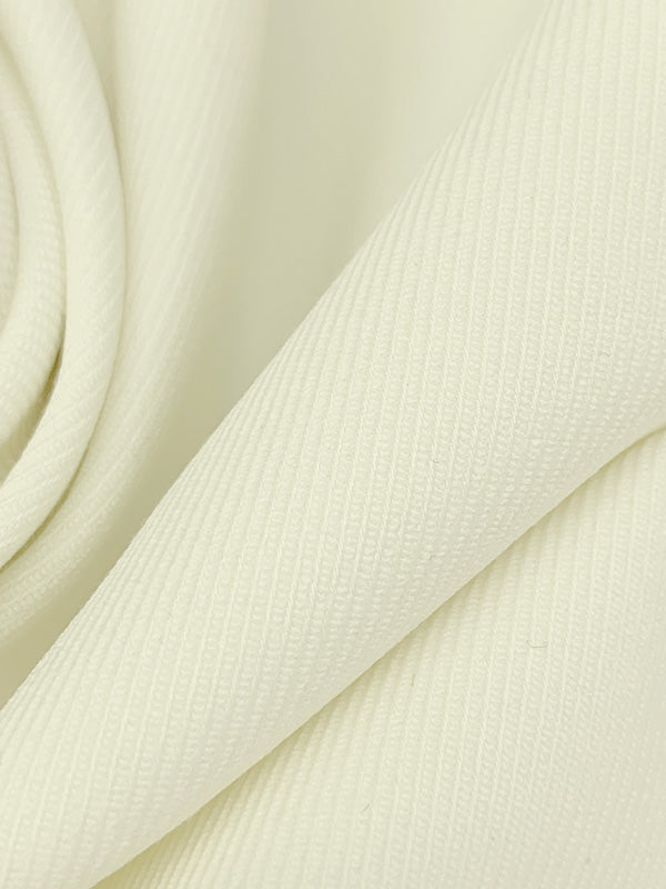 Soft Cream Rayon/Polyester/Lycra Twill Stretch Suiting - NY Designer - 46W