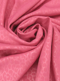 Vivid Bubblegum Pink Polyester/Lycra Animal Design Jacquard Stretch Twill Suiting - NY Designer - 58W