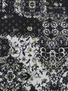 Black/Ice Lilac Gray/Olive/Tan 100% Polyester Floral Patchwork Print Georgette 64W