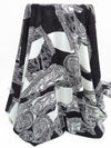 Black/White 100% Polyester Abstract Paisley Print Georgette 60W