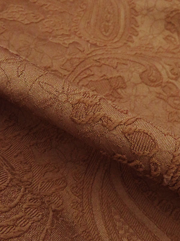 Copper Polyester/Lycra Paisley Design Stretch Jacquard 58W