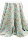 Robin's Egg Blue/Rose Pink/Dark Marigold/Multi 100% Polyester Floral Print Crepe de Chine - NY Designer - 60W