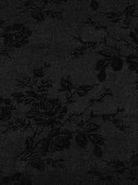 Black Polyester/Rayon Floral Jacquard 56W