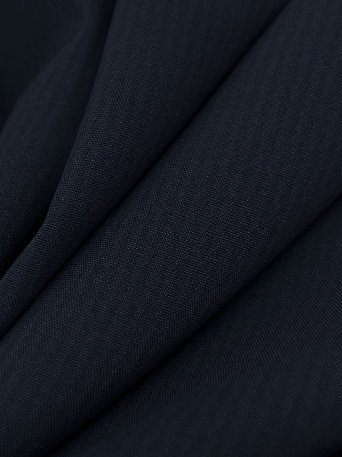 Dark Navy Polyester/Recycled Seawool Vertical Stripe Performance Shirt Weight Woven - Robert Kaufman - 55W