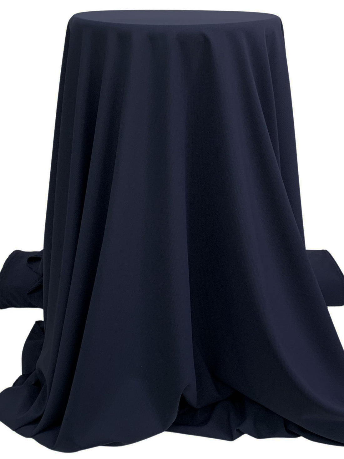 Dark Navy Polyester/Recycled Seawool Vertical Stripe Performance Shirt Weight Woven - Robert Kaufman - 55W