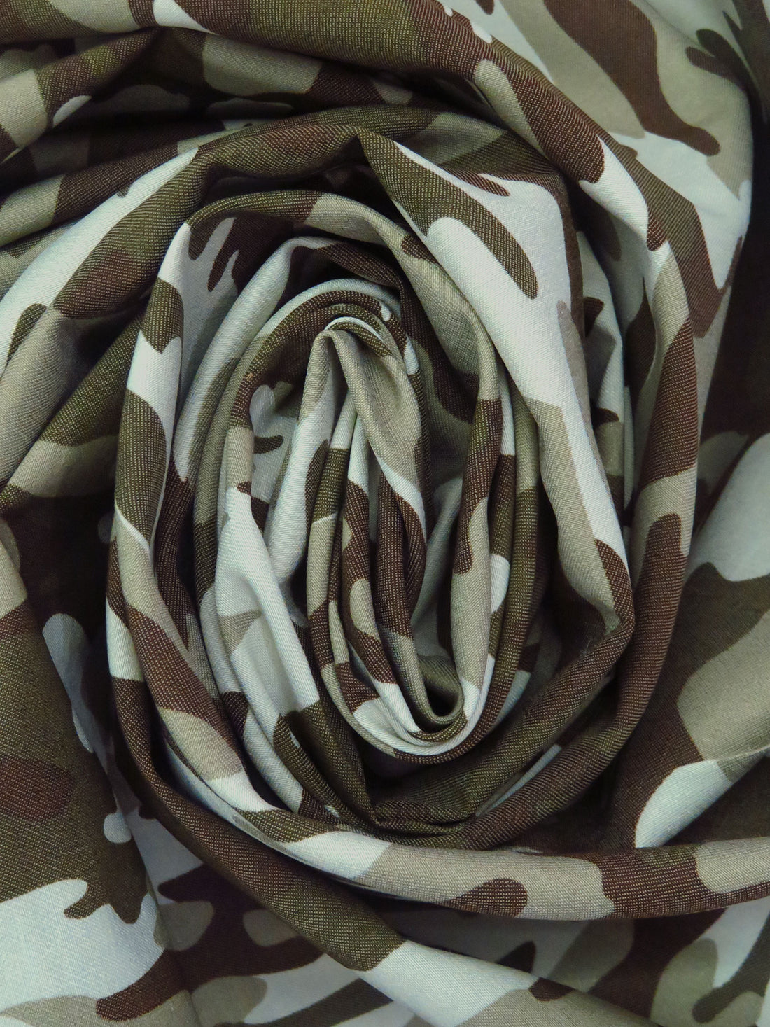 Dark Army Green/Dark Brown/Pale Moss/Multi Rayon/Nylon/Lycra Camouflage Print Stretch Bengaline Suiting 58W