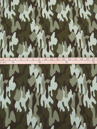 Dark Army Green/Dark Brown/Pale Moss/Multi Rayon/Nylon/Lycra Camouflage Print Stretch Bengaline Suiting 58W