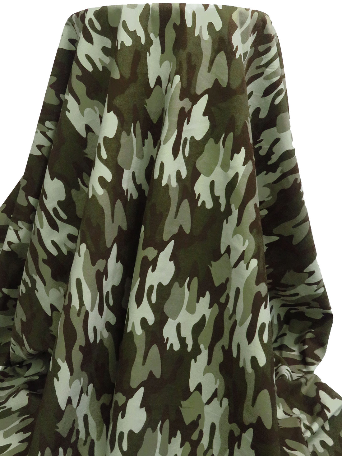 Dark Army Green/Dark Brown/Pale Moss/Multi Rayon/Nylon/Lycra Camouflage Print Stretch Bengaline Suiting 58W
