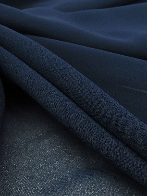 Dark Lapis Blue 100% Polyester Chiffon 58W