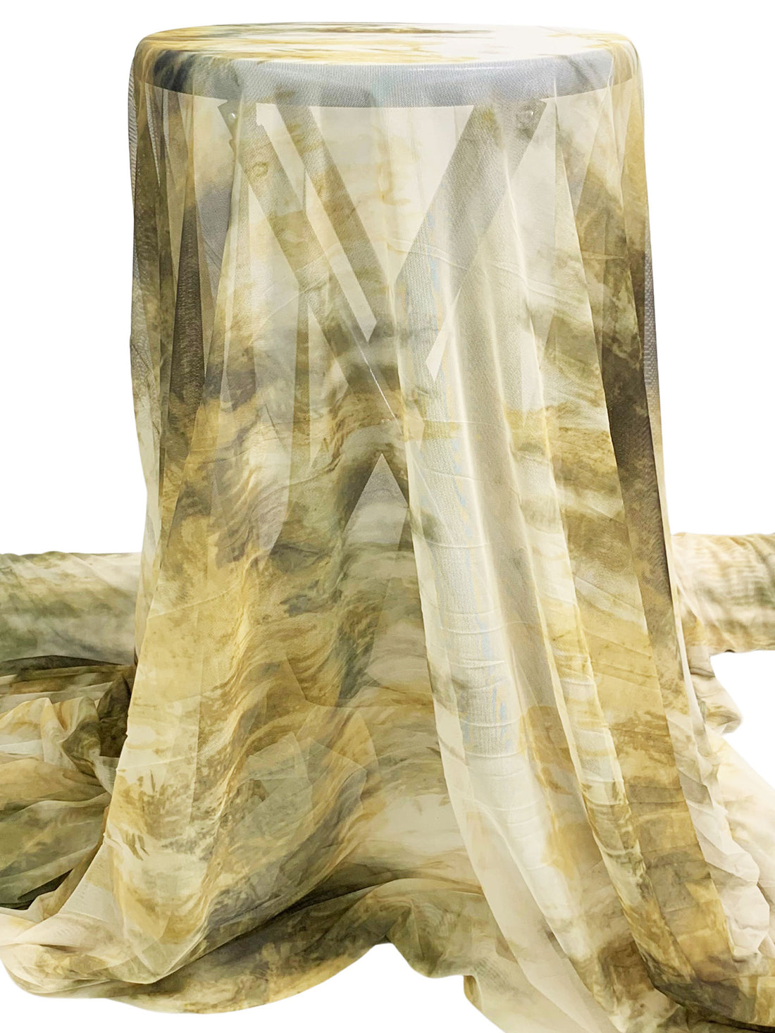 Brass/Stallion Brown/Multi Nylon/Lycra Abstract Print Mesh Knit - Luxe Resort Designer - 60W
