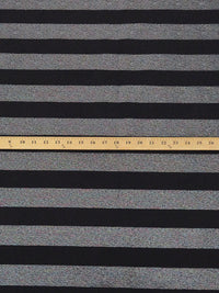 Black/Silver Gray/Multi Polyester/Cotton/Metallic Horizontal Stripe Design Novelty Woven 63W