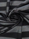 Black/Silver Gray/Multi Polyester/Cotton/Metallic Horizontal Stripe Design Novelty Woven 63W