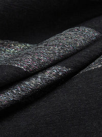 Black/Silver Gray/Multi Polyester/Cotton/Metallic Horizontal Stripe Design Novelty Woven 63W