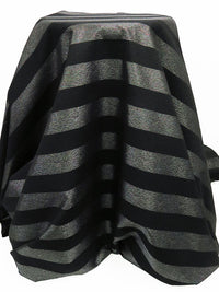 Black/Silver Gray/Multi Polyester/Cotton/Metallic Horizontal Stripe Design Novelty Woven 63W