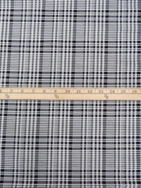 White/Black Rayon/Nylon/Lycra Plaid Print Stretch Bengaline Suiting 58W
