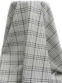 White/Black Rayon/Nylon/Lycra Plaid Print Stretch Bengaline Suiting 58W