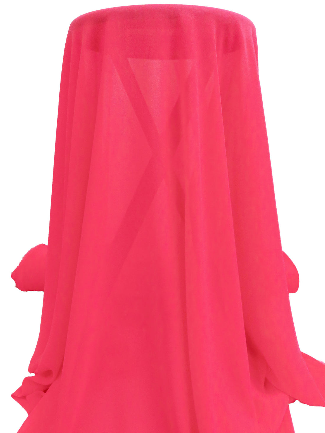 Neon Fuchsia 100% Polyester Georgette 58W