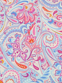 Brink Pink/Blue Lavender/White/Multi Rayon/Lycra Paisley Print Jersey Knit - NY Designer - 64W