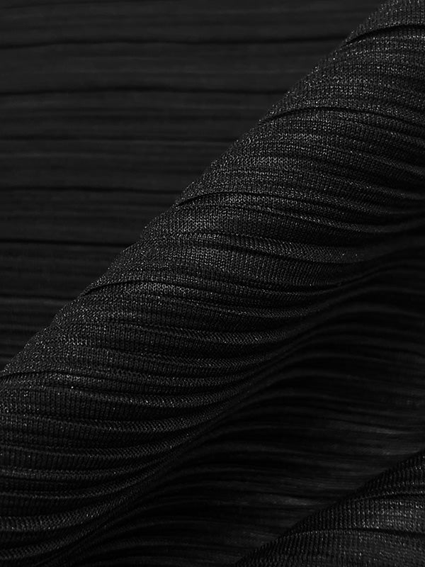 Black 100% Polyester Crinkle Knit 59W