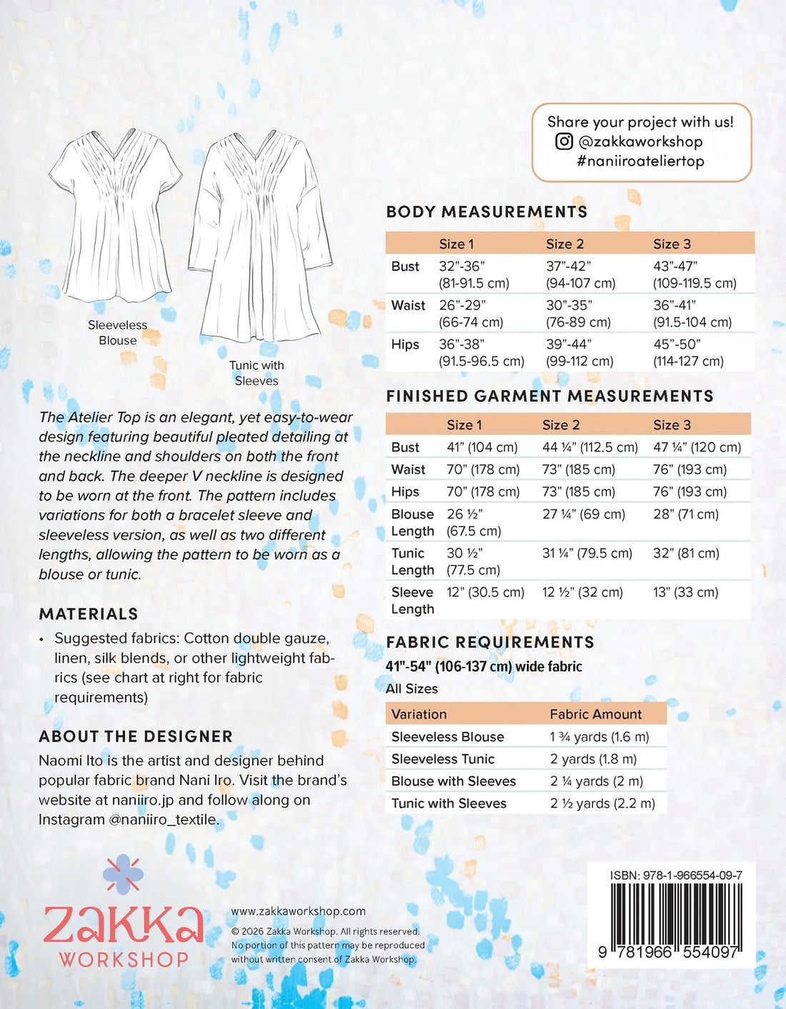 Nani Iro - Atelier Top - Sizes 0-18