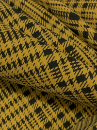 Goldenrod/Black Rayon/Nylon/Lycra Plaid Stretch Bengaline Suiting 58W