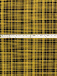 Goldenrod/Black Rayon/Nylon/Lycra Plaid Stretch Bengaline Suiting 58W