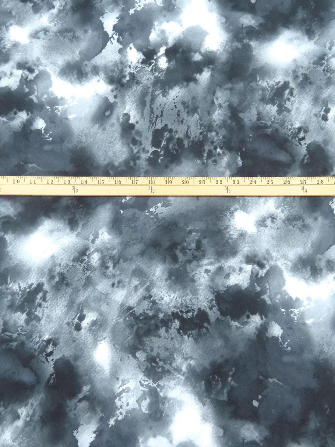 Slate Gray/Gunmetal Gray/White Polyester/Lycra Watercolor Grunge Print ITY Knit - WHBM - 58W