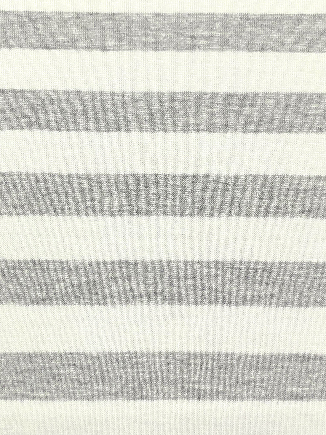 Heathered Gray/White Rayon/Lycra Horizontal Stripe Jersey Knit 58W
