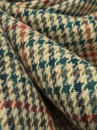 Gold Tan/Ponderosa Pine Green/Mahongany Wool/Polyester/Nylon Check Plaid Flannel Suiting - Imported From Italy - 58W