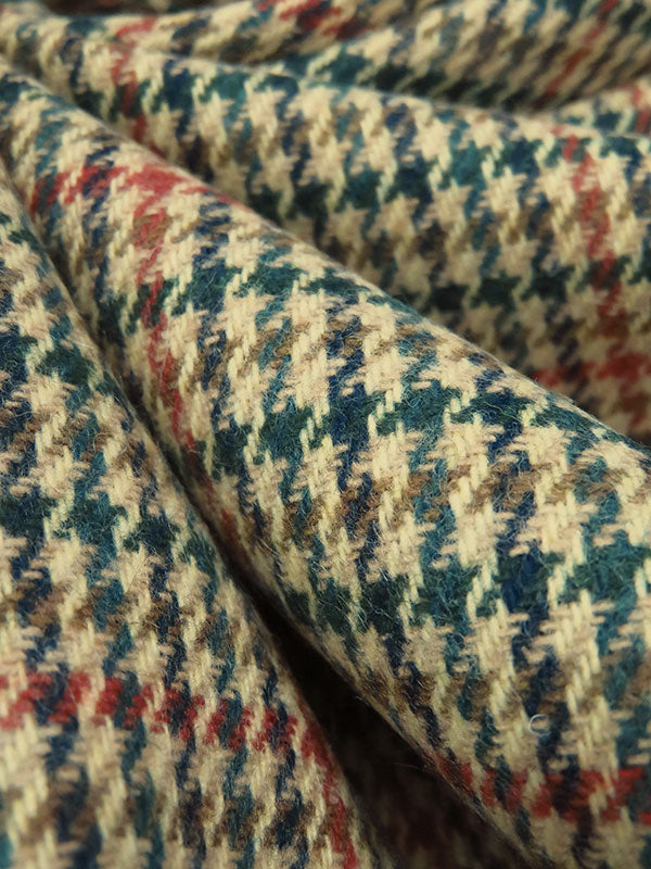 Gold Tan/Ponderosa Pine Green/Mahongany Wool/Polyester/Nylon Check Plaid Flannel Suiting - Imported From Italy - 58W