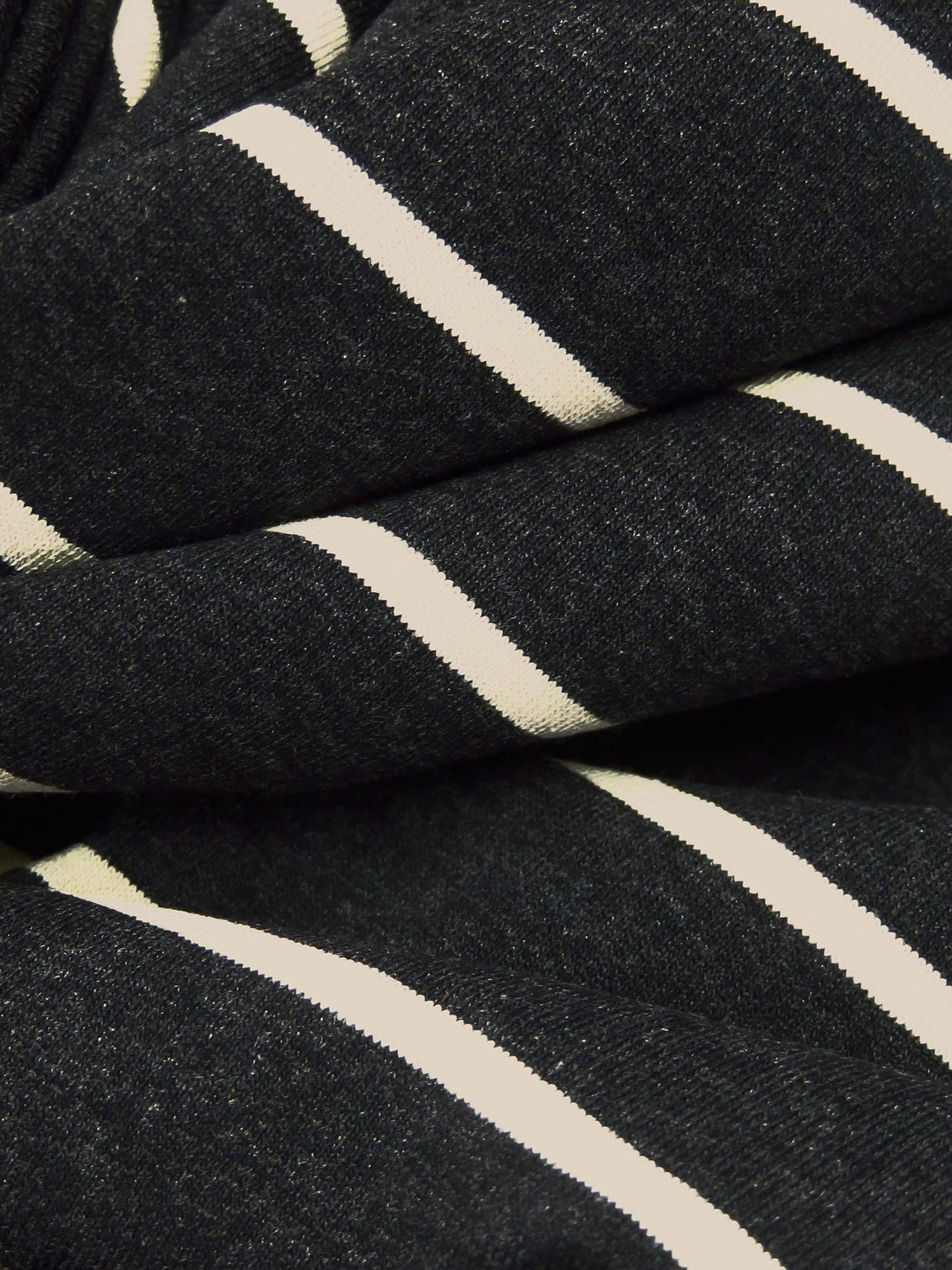 Dark Charcoal Gray/Almond Rayon/Lycra Horizontal Stripe Weave Jersey Knit 58W