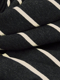 Dark Charcoal Gray/Almond Rayon/Lycra Horizontal Stripe Weave Jersey Knit 58W