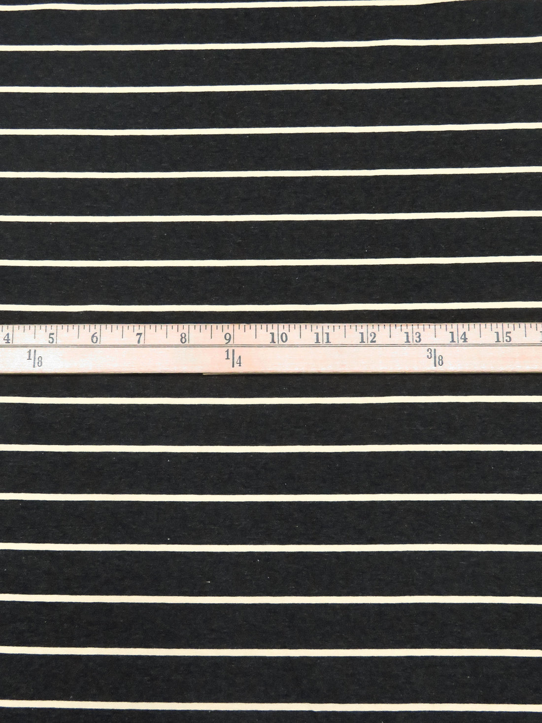 Dark Charcoal Gray/Almond Rayon/Lycra Horizontal Stripe Weave Jersey Knit 58W