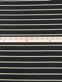 Dark Charcoal Gray/Almond Rayon/Lycra Horizontal Stripe Weave Jersey Knit 58W