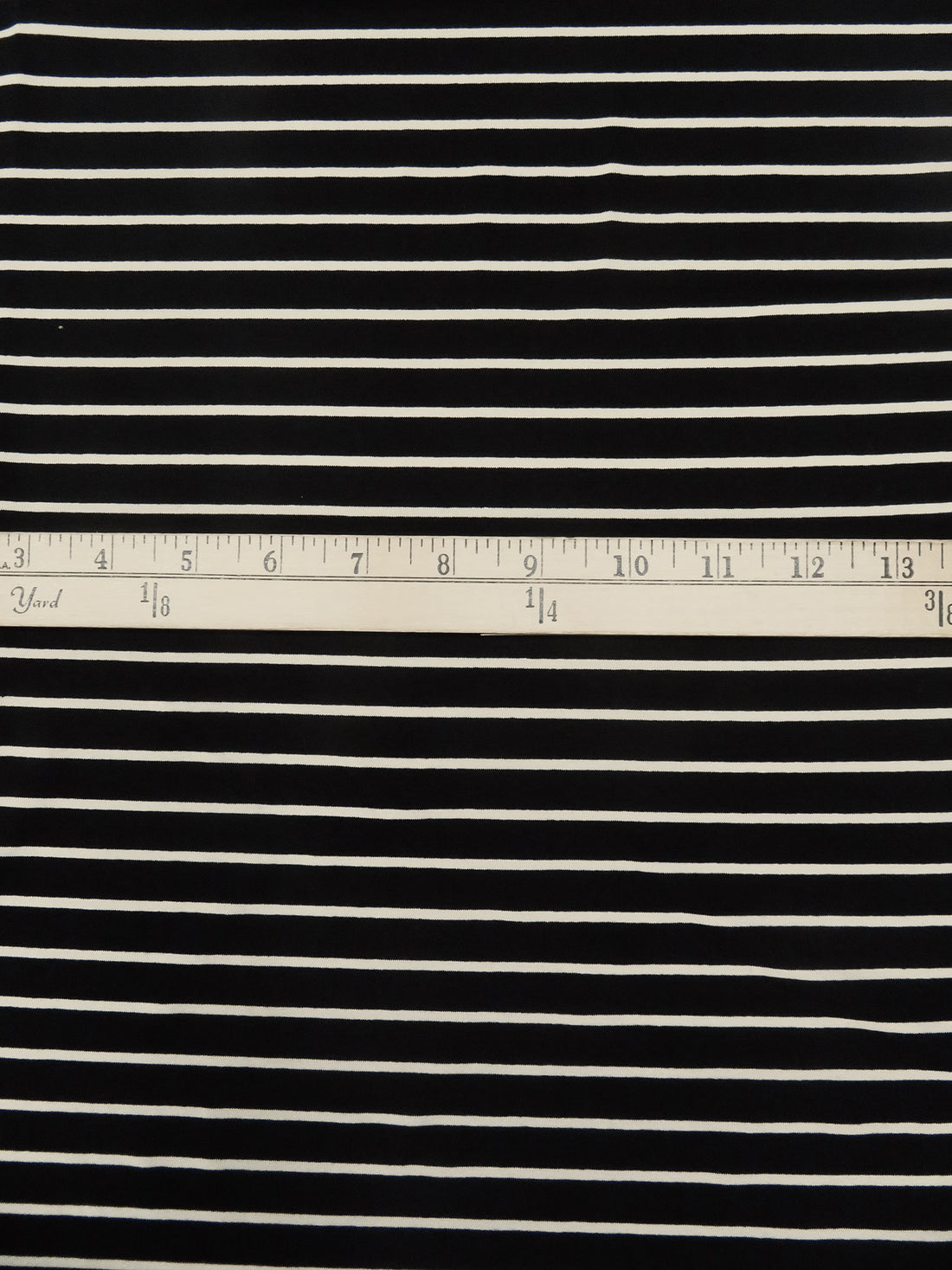 Black/Almond Rayon/Lycra Horizontal Stripe Weave Jersey Knit 62W