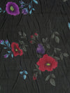 Black/Violet/Muted Cerulean/Multi 100% Silk Floral Print Chiffon - NY Designer - 52W