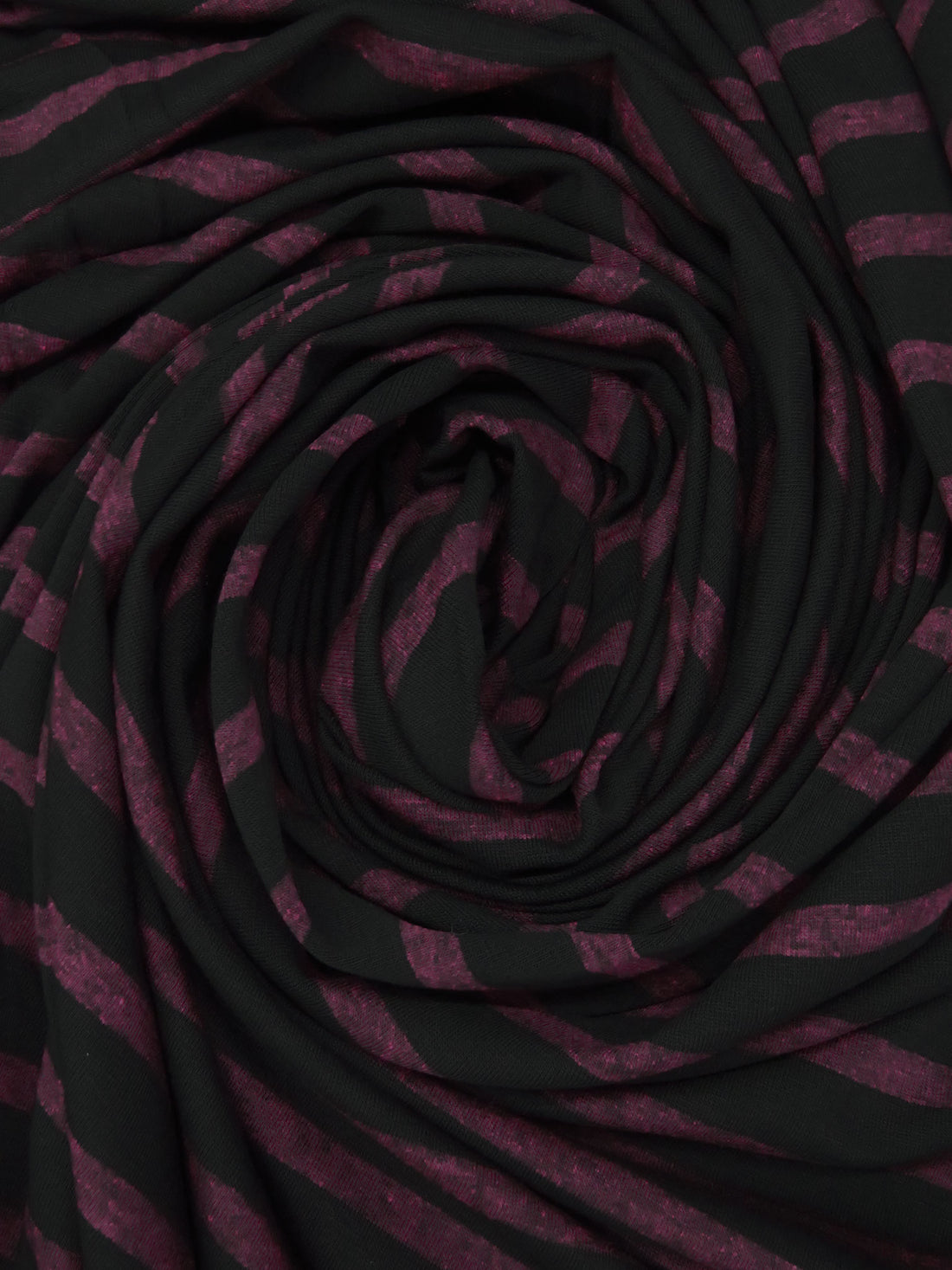 Black/Dark Pansy Purple Rayon/Lycra Horizontal Stripe Weave Jersey Knit 58W