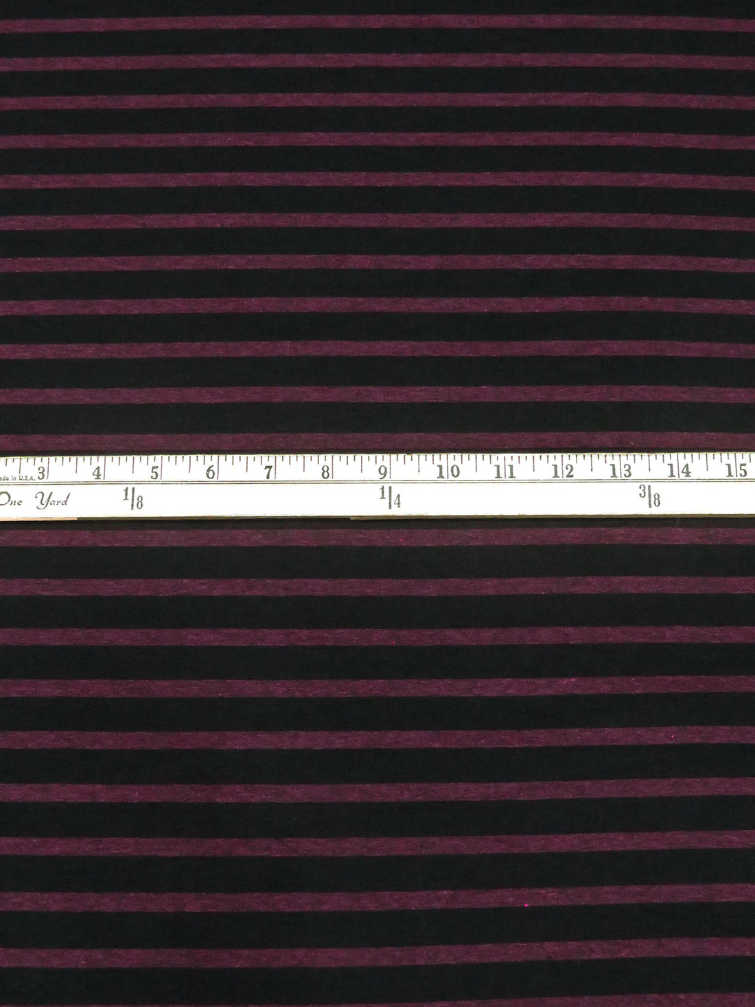 Black/Dark Pansy Purple Rayon/Lycra Horizontal Stripe Weave Jersey Knit 58W