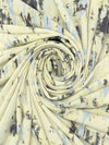 Cream/Dim Gray/Morning Fog Polyester/Lycra Abstract Print ITY Knit - WHBM - 58W