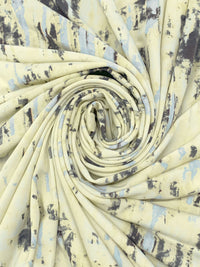 Cream/Dim Gray/Morning Fog Polyester/Lycra Abstract Print ITY Knit - WHBM - 58W