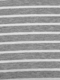 Gray Cloud/White Rayon/Lycra Horizontal Stripe Weave Jersey Knit 58W