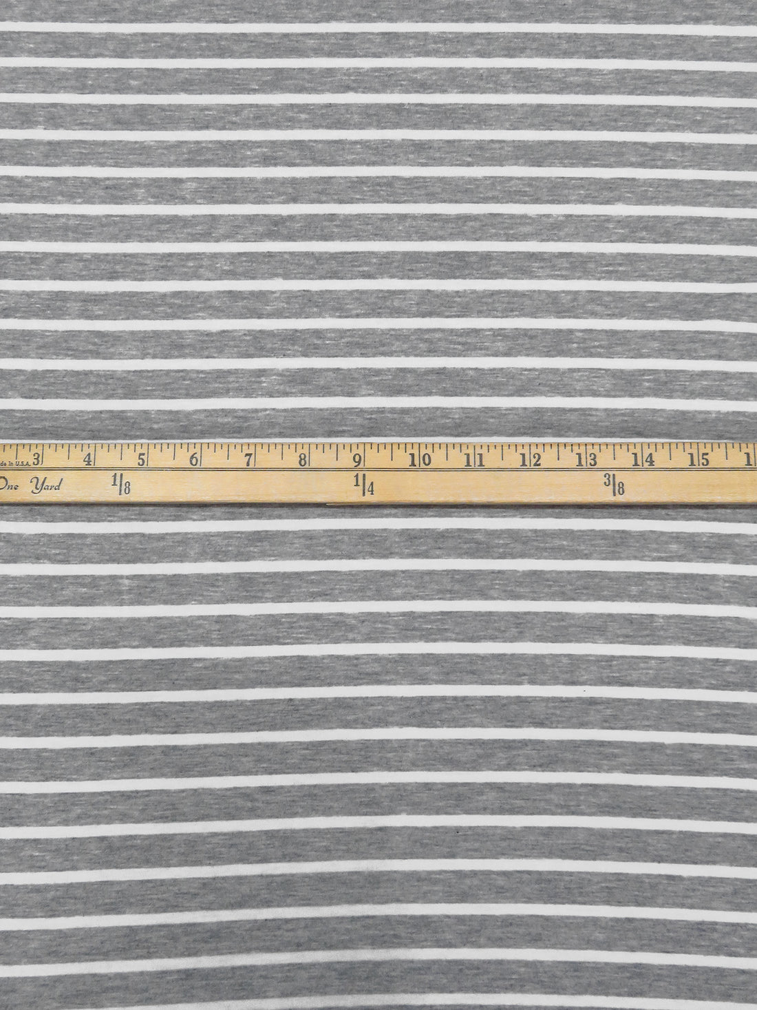 Gray Cloud/White Rayon/Lycra Horizontal Stripe Weave Jersey Knit 58W