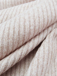 Pale Blush Pink Rayon/Polyester/Lycra Heathered Rib Sweater Knit 58W