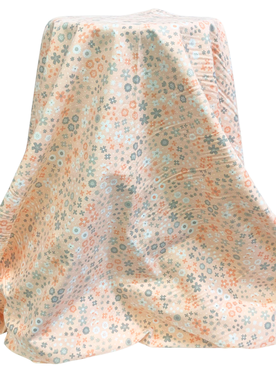 Blushing Peach/Apricot/White/Multi 100% Cotton Floral Print Flannel - Robert Kaufman - 40W