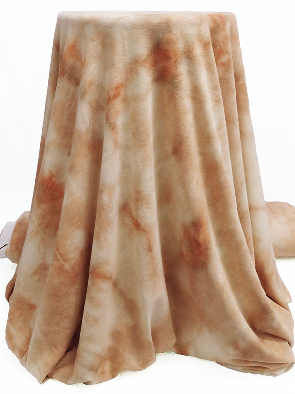 Dusty Apricot/Desert Tan/Muted Mango/Multi Polyester/Rayon/Lycra Tie-Dyed French Terry Knit 56W