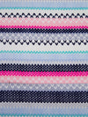 Hot Pink/Off-White/Navy/Multi Polyester/Lycra Horizontal Knitted Stripe Print Double Brushed Knit 62W