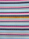 Hot Pink/Off-White/Navy/Multi Polyester/Lycra Horizontal Knitted Stripe Print Double Brushed Knit 62W