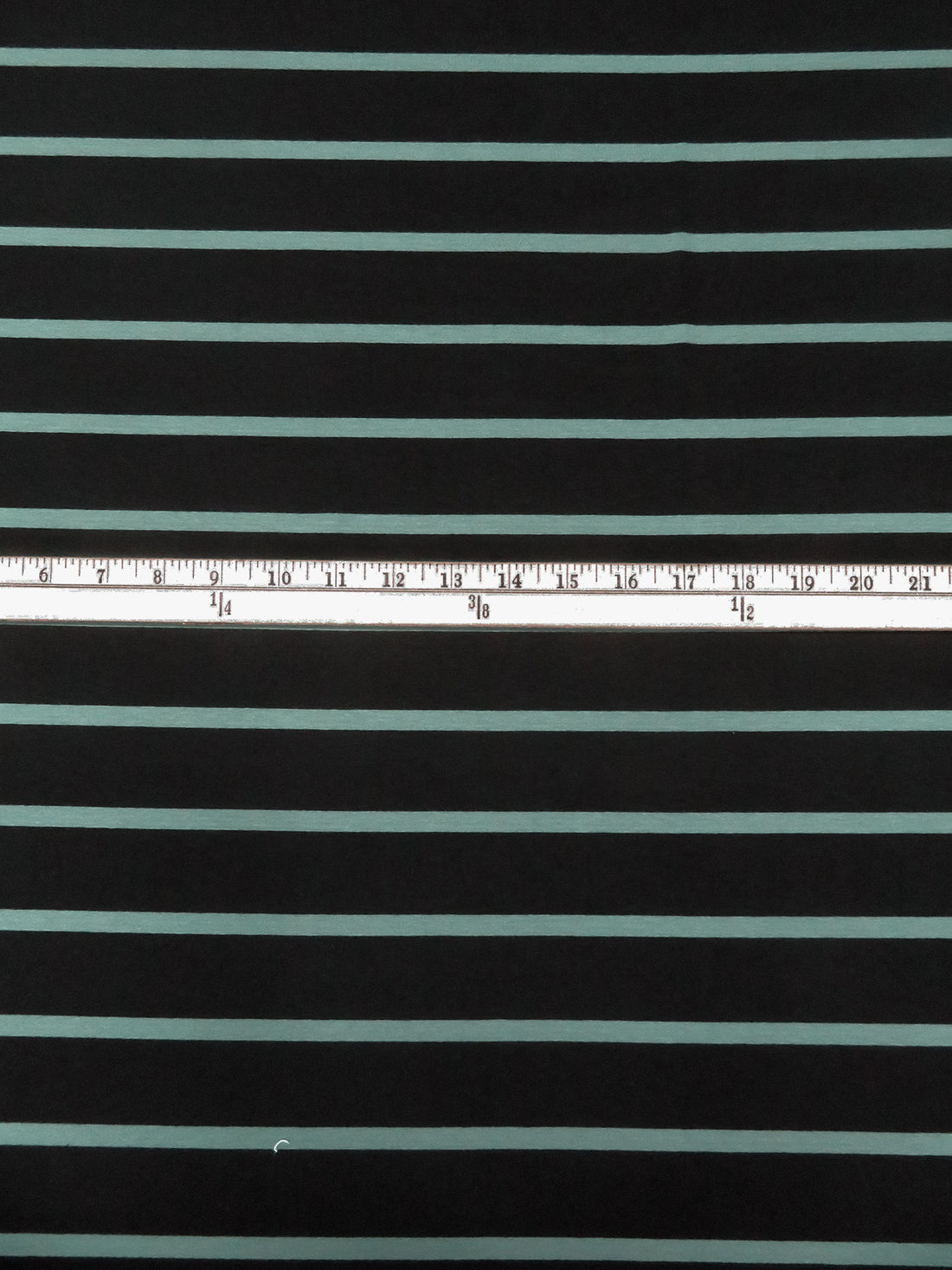 Black/Steel Teal Rayon/Lycra Horizontal Stripe Weave Jersey Knit 60W